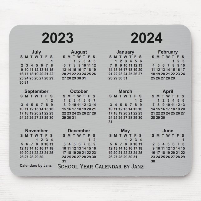 Tapis De Souris Calendrier de l'année scolaire 2023-2024 par Janz  (Devant)
