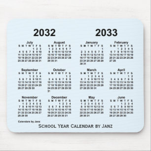 Tapis De Souris Calendrier de l'année scolaire 2032-2033 Alice Blu