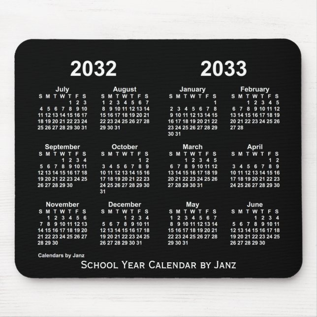 Tapis De Souris Calendrier de l'année scolaire 2032-2033 de Neon p (Devant)