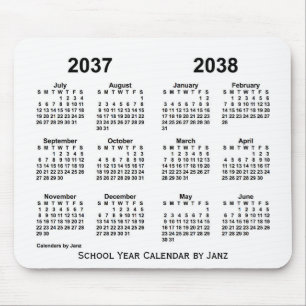 Tapis De Souris Calendrier de l'année scolaire blanche 2037-2038 p