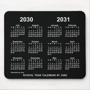 Tapis De Souris Calendrier de l'année scolaire Neon 2030-2031 par