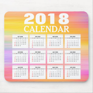 Tapis De Souris Calendrier de l'aquarelle 2018   Mousepad
