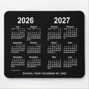 Tapis De Souris Calendrier de l'école Neon White 2026-2027 par Jan