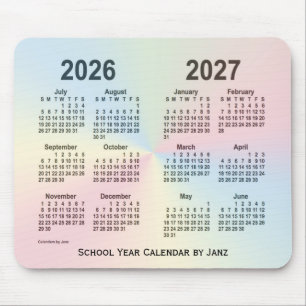 Tapis De Souris Calendrier de l'école Rainbow Cloud 2026-2027 par