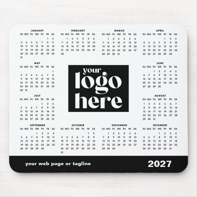 Tapis De Souris Calendrier de logo d'entreprise 2027 (Devant)