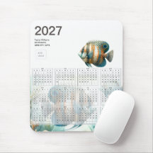 Calendrier de logo d'entreprise aquatique de poiss