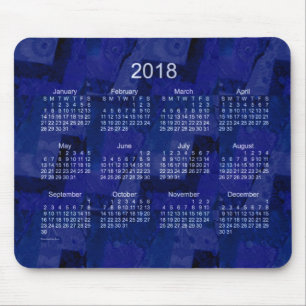 Tapis De Souris Calendrier de patchwork du bleu 2018 royal par