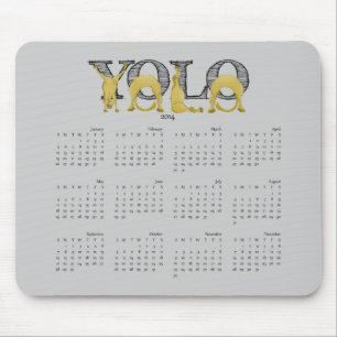 Tapis De Souris Calendrier de poney flexible YOLO 2014