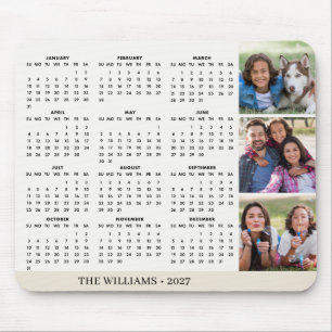 Tapis De Souris Calendrier de souris Collage Photo de famille 2027