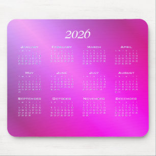 Tapis De Souris Calendrier dégradé rose bleu ombre