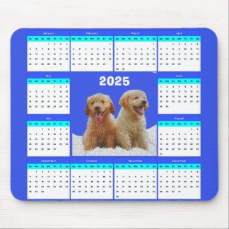 Tapis De Souris Calendrier des chiens de trieuse dorée sur mesure