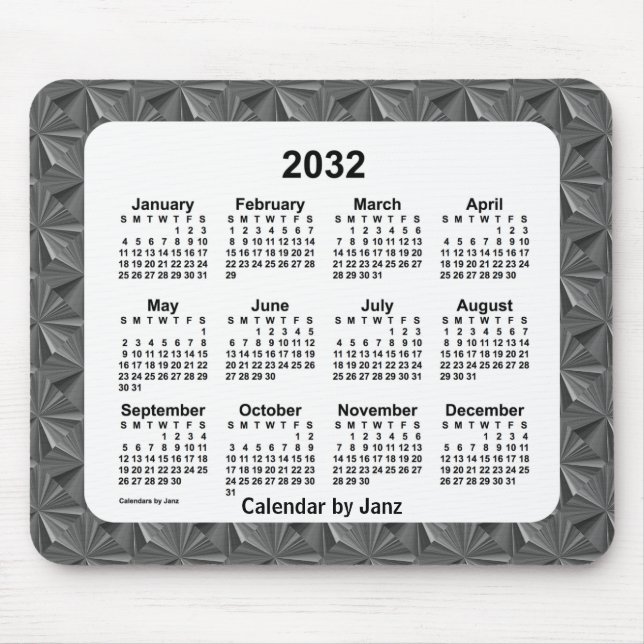 Tapis De Souris Calendrier des diamants noirs 2032 par Janz (Devant)