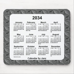 Tapis De Souris Calendrier des diamants noirs 2034 par Janz