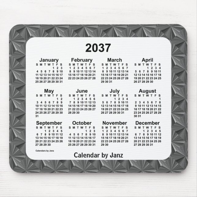 Tapis De Souris Calendrier des diamants noirs 2037 par Janz (Devant)