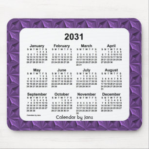 Tapis De Souris Calendrier des diamants pourpres 2031 par Janz
