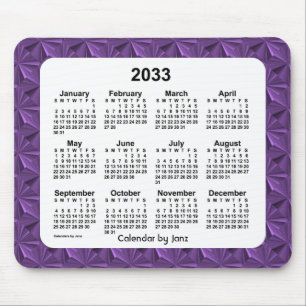 Tapis De Souris Calendrier des diamants pourpres 2033 par Janz