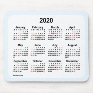 Tapis De Souris Calendrier des fêtes 2020 par Janz Alice Blue Mou