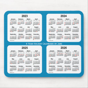 Tapis De Souris Calendrier des fêtes bleues en acier 2023-2026 par