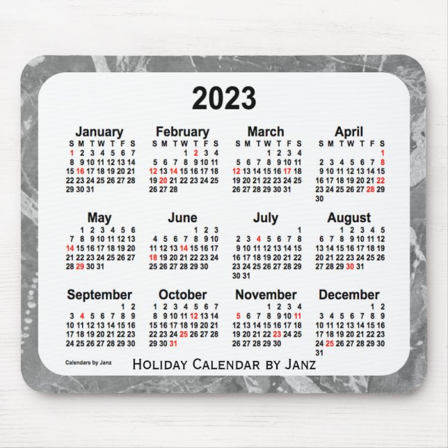 Tapis De Souris Calendrier des fêtes d'argent 2023 par Janz Mouse  (Devant)