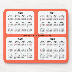 Tapis De Souris Calendrier des Fêtes rouges tomates 2020-2023 par