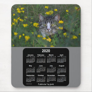 Tapis De Souris Calendrier des fleurs de chats 2020 par Janz