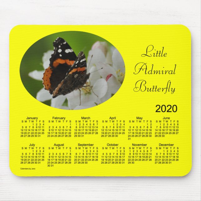 Tapis De Souris Calendrier des papillons 2020 par Janz (Devant)