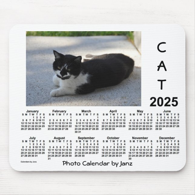 Tapis De Souris Calendrier des photos de chat Sassy 2025 par Janz (Devant)