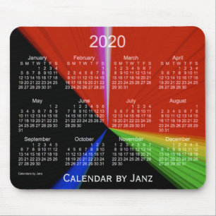 Tapis De Souris Calendrier des points principaux 2020 par Janz Mou