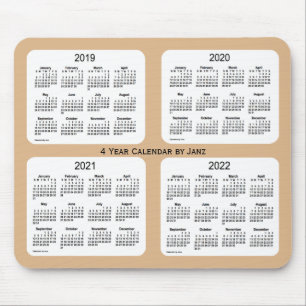 Tapis De Souris Calendrier des quatre ans de Tan 2019-2022 par Jan