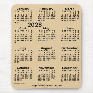 Tapis De Souris Calendrier d'impression de Sepia 2028 par Janz