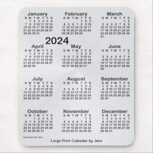 Tapis De Souris Calendrier d'impression grand format Argent 2024 p