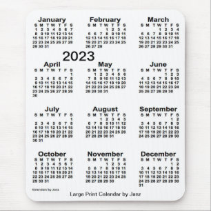 Tapis De Souris Calendrier d'impression grand format blanc 2023 pa