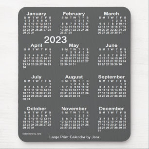Tapis De Souris Calendrier d'impression gros charbon de bois 2023
