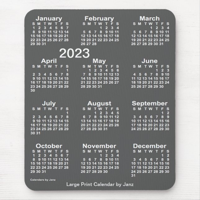 Tapis De Souris Calendrier d'impression gros charbon de bois 2023  (Devant)