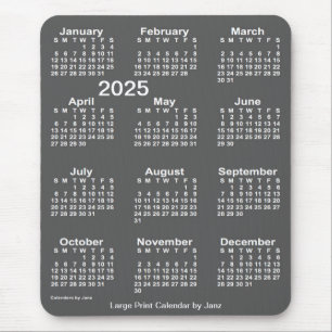 Tapis De Souris Calendrier d'impression gros charbon de bois 2025