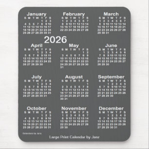 Tapis De Souris Calendrier d'impression gros charbon de bois 2026