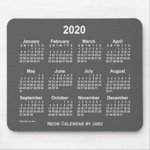 Tapis De Souris Calendrier du charbon de Neon 2020 par Janz