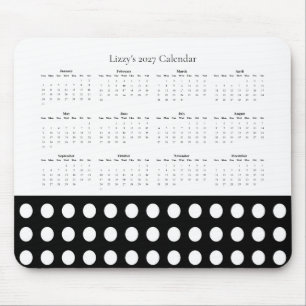 Tapis De Souris Calendrier élégant à pois personnalisé 2027