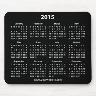 Tapis De Souris Calendrier Entreprise Noir et Blanc 2015