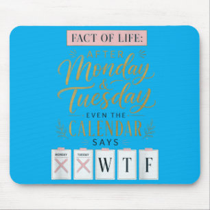 Tapis De Souris Calendrier Faits de la vie dit quoi sur Terre Humo