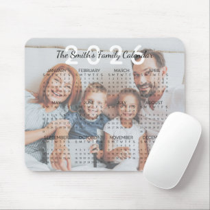Tapis De Souris Calendrier familial personnalisé 2026