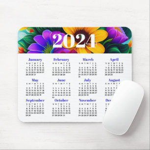Tapis De Souris Calendrier floral 2024