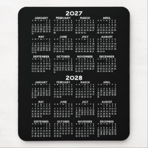 Tapis De Souris Calendrier - fond noir - Vertical