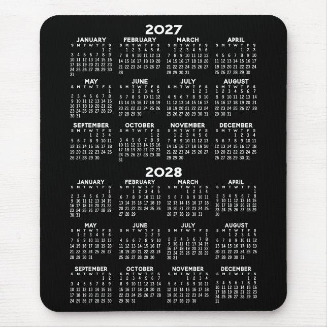 Tapis De Souris Calendrier - fond noir - Vertical  (Devant)