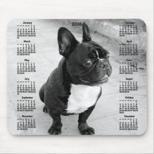 Tapis De Souris Calendrier Français Bulldog 2016 Plaquettes de sou