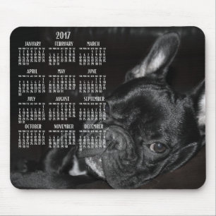 Tapis De Souris Calendrier Français Bulldog 2017 Pad souris