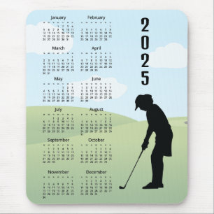 Tapis De Souris Calendrier Golf Design 2025