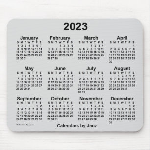 Tapis De Souris Calendrier gris de Gainsborough 2023 par Janz Mous