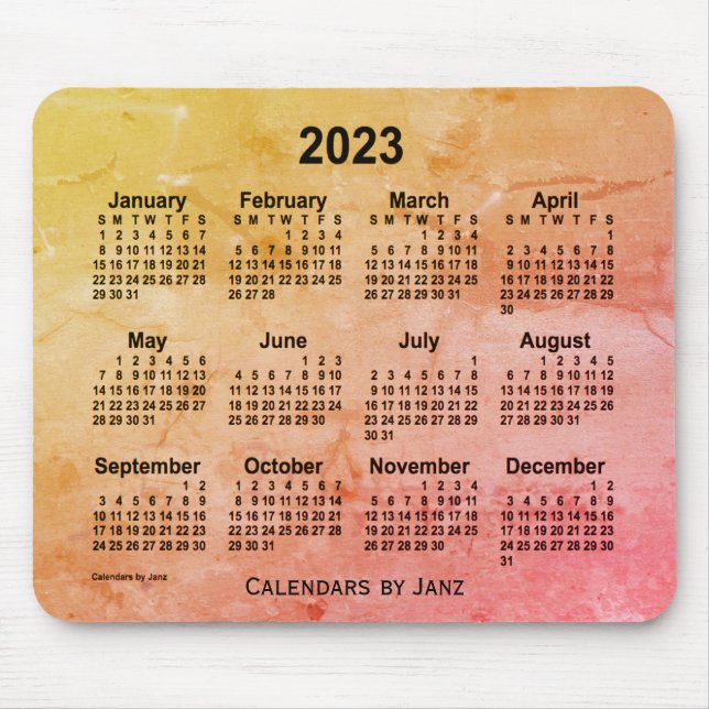 Tapis De Souris Calendrier gris pâli 2023 par Janz Mouse Pad (Devant)