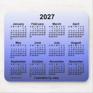 Tapis De Souris Calendrier Indigo 2027 défraîchi par Janz Mouse 